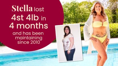 Stella lost 4 stone and 4 pounds in 4 months and has been maintaining since 2010